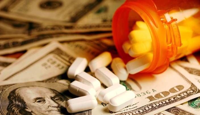 Opioid tablets and money